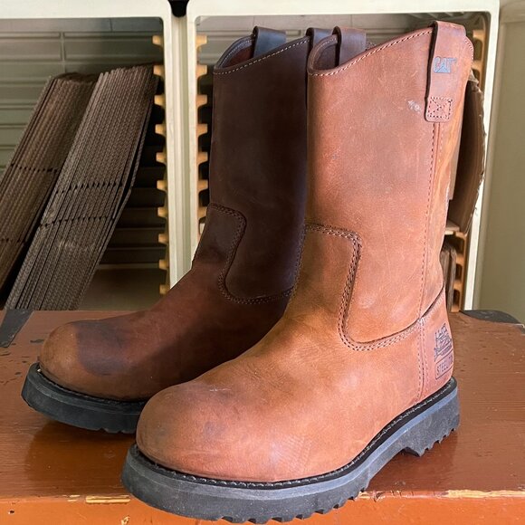 Caterpillar P86294 Men's Size 9 W Steel Toe Work Seal Copper Wellington Boots - Picture 1 of 10